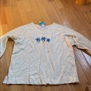 womens NWT cream 3/4 sleeve  knit top size 1x made by in USA